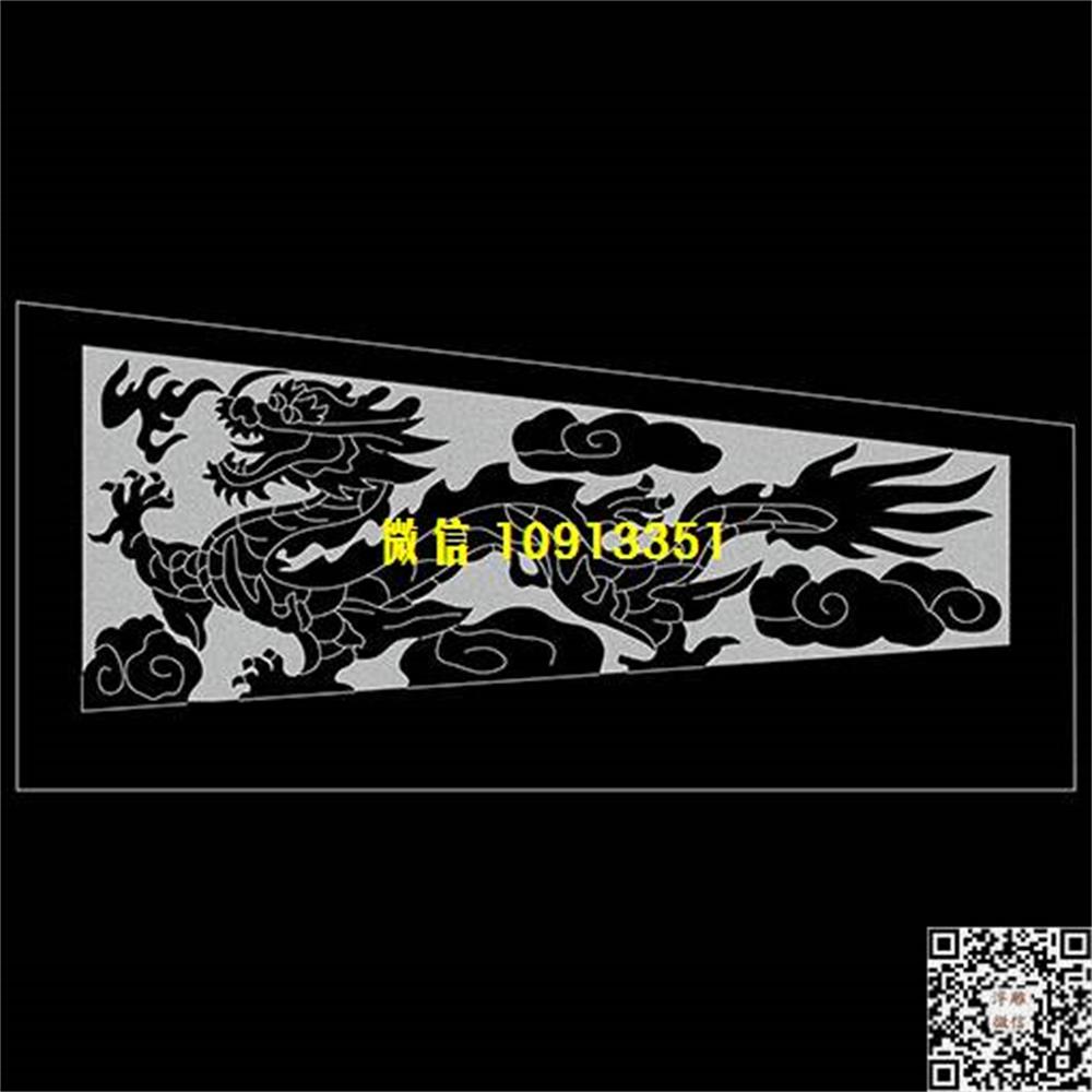 精雕图龙153棺材侧板精雕图线雕图线条图单线铣底图_电脑雕刻plt文泰矢量图精雕图浮雕图